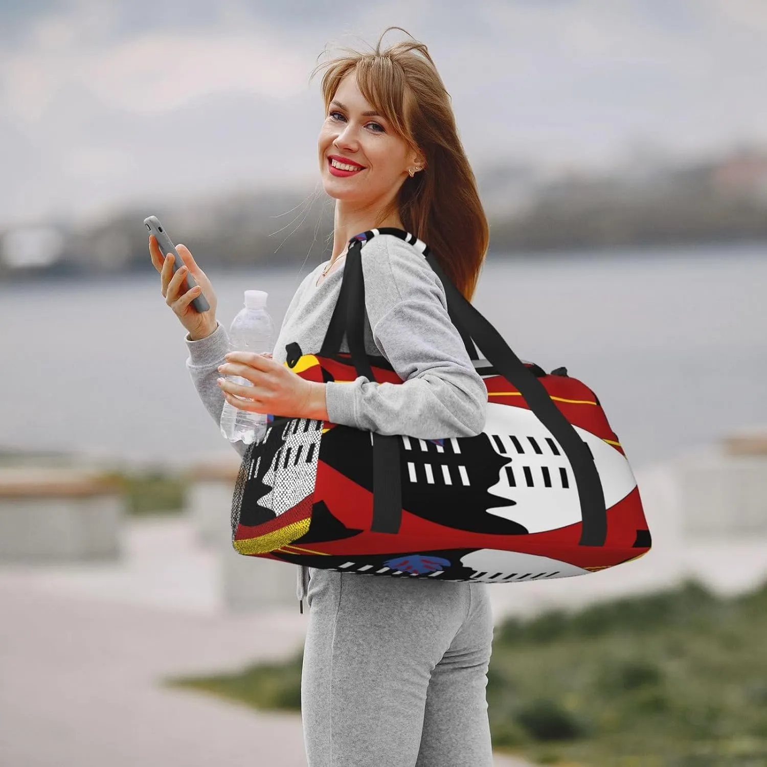 Flag Map Of Eswatini Travel Duffel Bag Large Foldable Waterproof Overnight Bag For Beach Swim Bags Pool Sports Gym