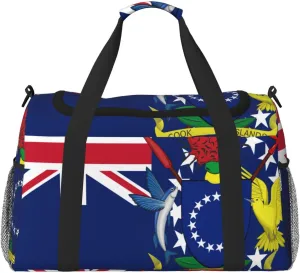 Flag Of Cook Travel Duffel Bag Large Foldable Waterproof Overnight Bag For Beach Swim Bags Pool Sports Gym
