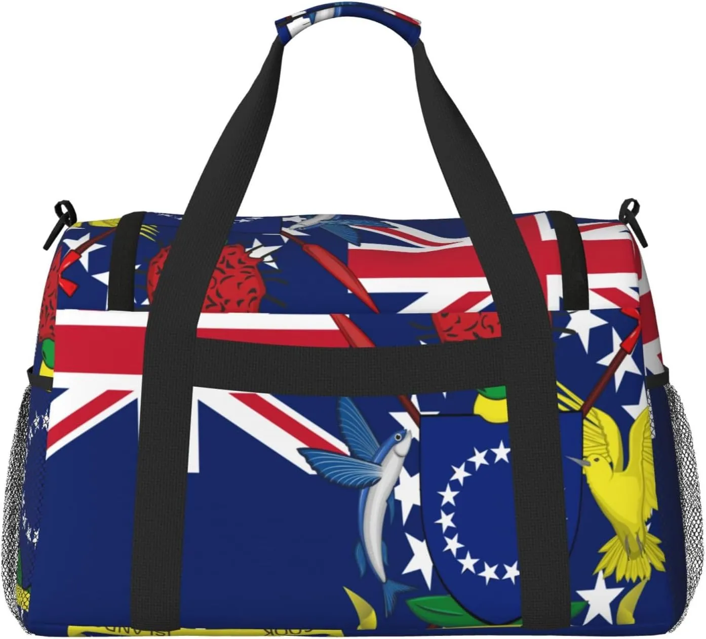 Flag Of Cook Travel Duffel Bag Large Foldable Waterproof Overnight Bag For Beach Swim Bags Pool Sports Gym