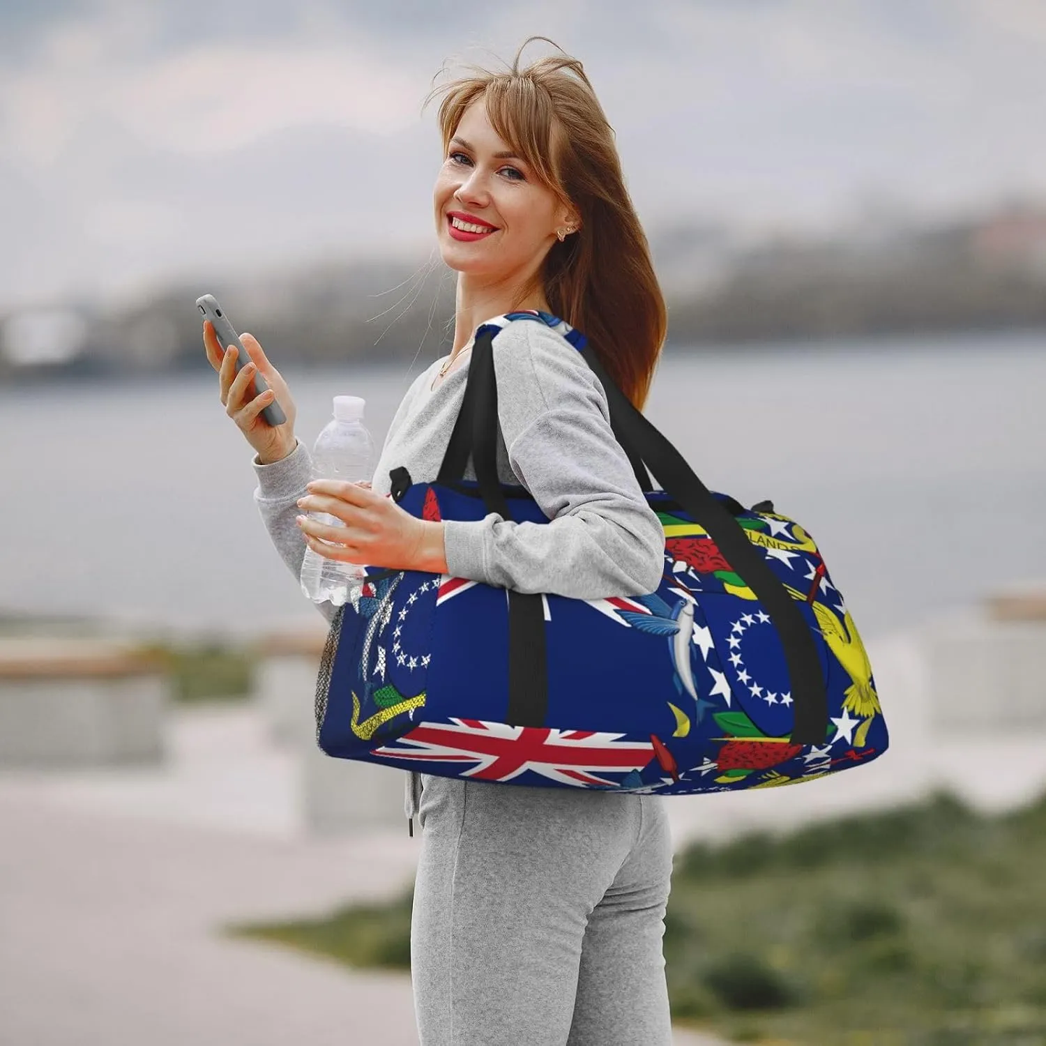 Flag Of Cook Travel Duffel Bag Large Foldable Waterproof Overnight Bag For Beach Swim Bags Pool Sports Gym
