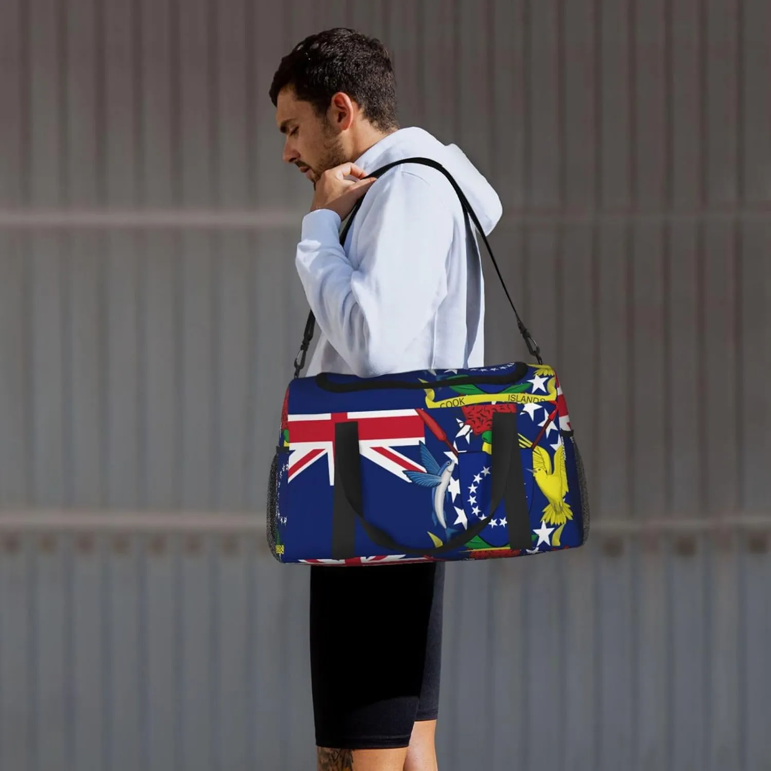 Flag Of Cook Travel Duffel Bag Large Foldable Waterproof Overnight Bag For Beach Swim Bags Pool Sports Gym
