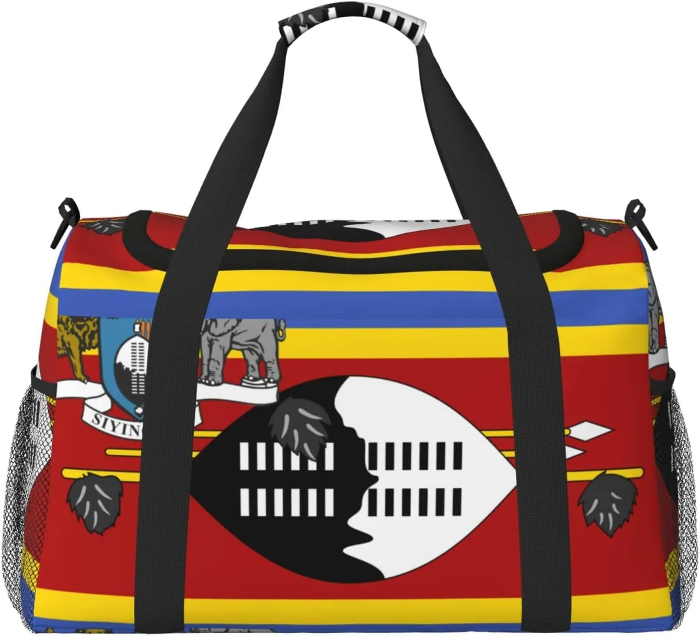 Flag Of Eswatini Travel Duffel Bag Large Foldable Waterproof Overnight Bag For Beach Swim Bags Pool Sports Gym