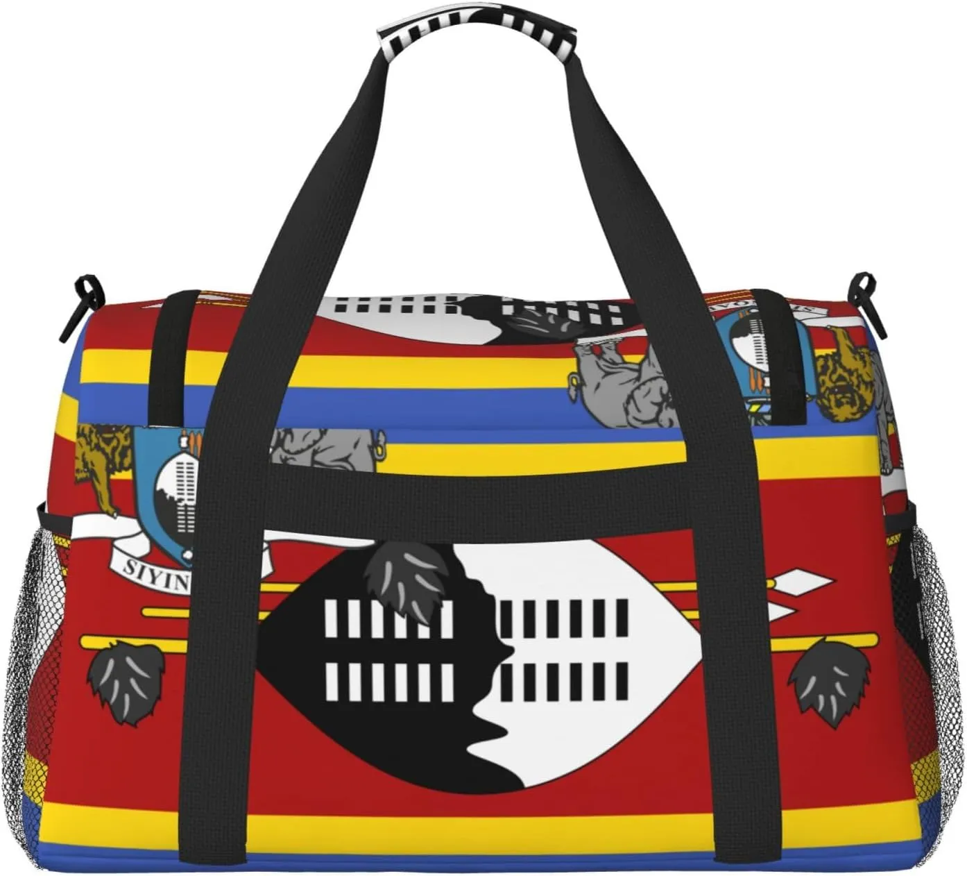Flag Of Eswatini Travel Duffel Bag Large Foldable Waterproof Overnight Bag For Beach Swim Bags Pool Sports Gym