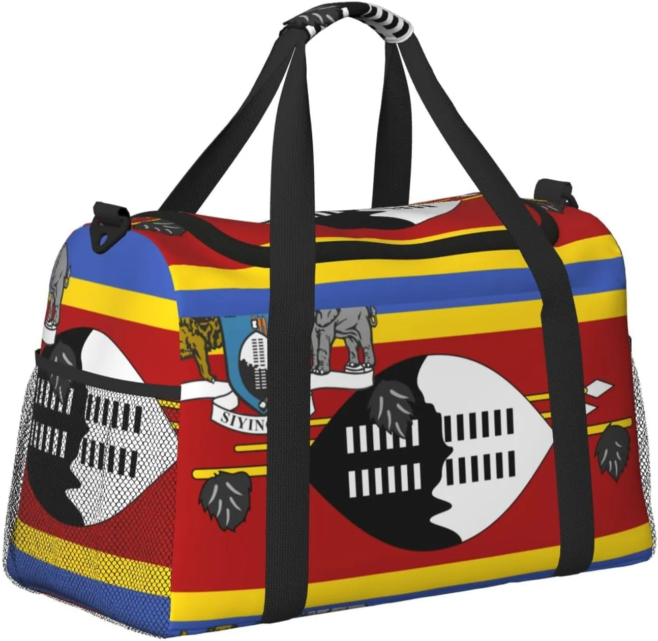 Flag Of Eswatini Travel Duffel Bag Large Foldable Waterproof Overnight Bag For Beach Swim Bags Pool Sports Gym
