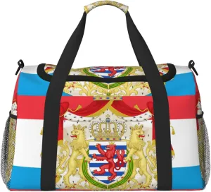 Flag Of Luxembourg Travel Duffel Bag Large Foldable Waterproof Overnight Bag For Beach Swim Bags Pool Sports Gym