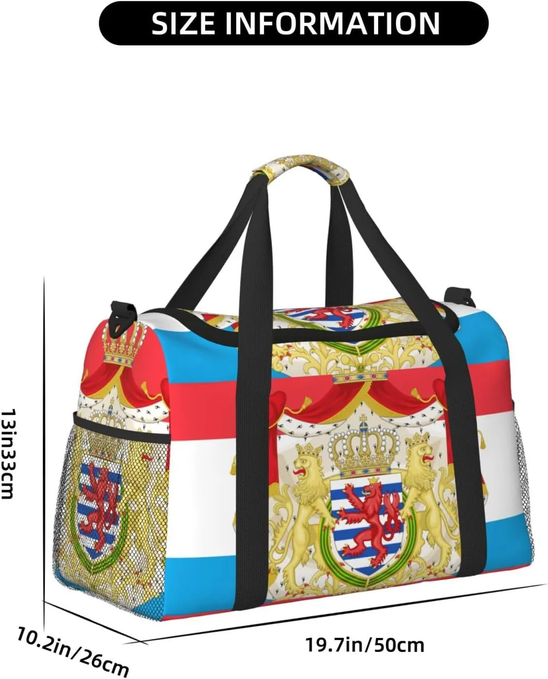 Flag Of Luxembourg Travel Duffel Bag Large Foldable Waterproof Overnight Bag For Beach Swim Bags Pool Sports Gym