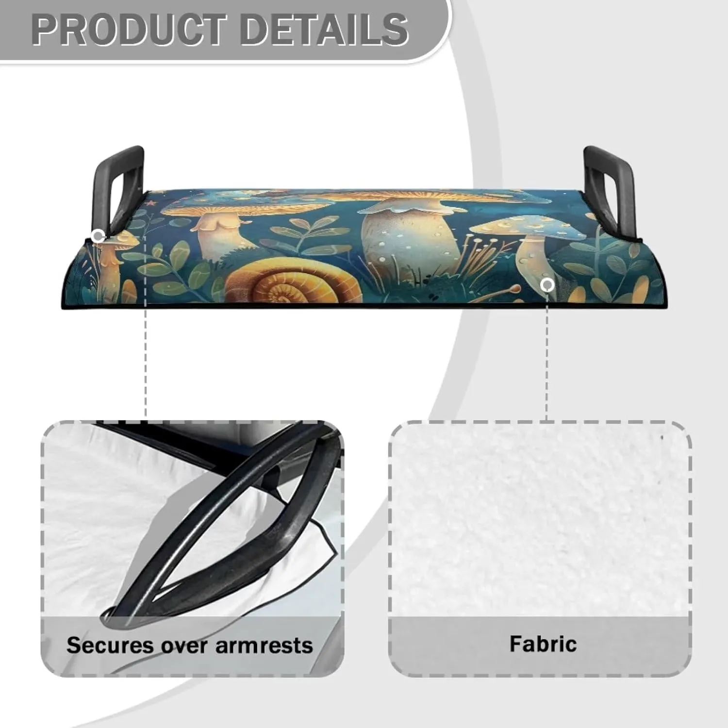 Flashideas Blue Mushroom Golf Cart Seat Cover Comfortable Portable Golf Cart Seat Towel for 2 Person Seats Easy to Clean Easy to Install