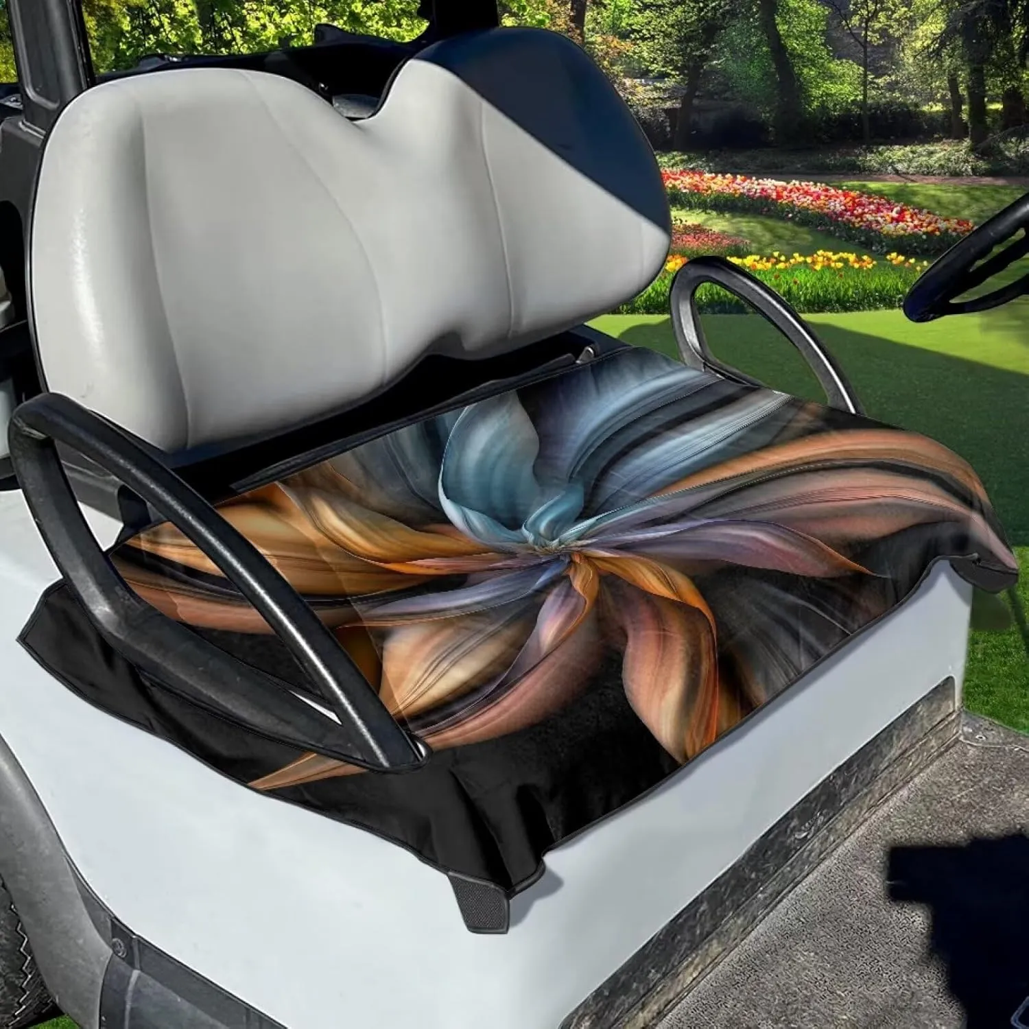Flashideas Boho Floral Golf Cart Seat Covers Breathable Golf Cart Seat Cushions Golf Blanket Easy to Install Dismantle and Clean Customisable Gift