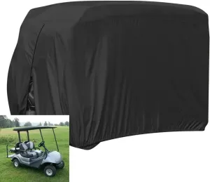 FLYMEI Golf Cart Cover Waterproof, 420D Fabric Universal Fits for Most Brand 2/2 2/4/4 2 Passengers Yamaha, Honda, Club Car, EZGO Golf Cart