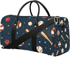 Foldable Travel Bag Baseball Theme Lightweight Carry On Bags for Airplanes Waterproof Travel Duffle Bag For Gym Weekend Overnight
