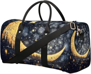 Foldable Travel Bag Magic Moon Star Lightweight Carry On Bags for Airplanes Waterproof Travel Duffle Bag For Gym Weekend Overnight
