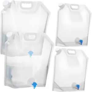 Foldable Water Storage Containers Collapsible Water Tanks Transparent 4 Pack with Jug Spout Handle