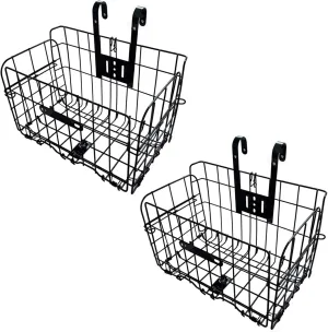 Folding Bike Front Basket Bicycle Wire Basket with Handles Easy Installation on Front Handlebar