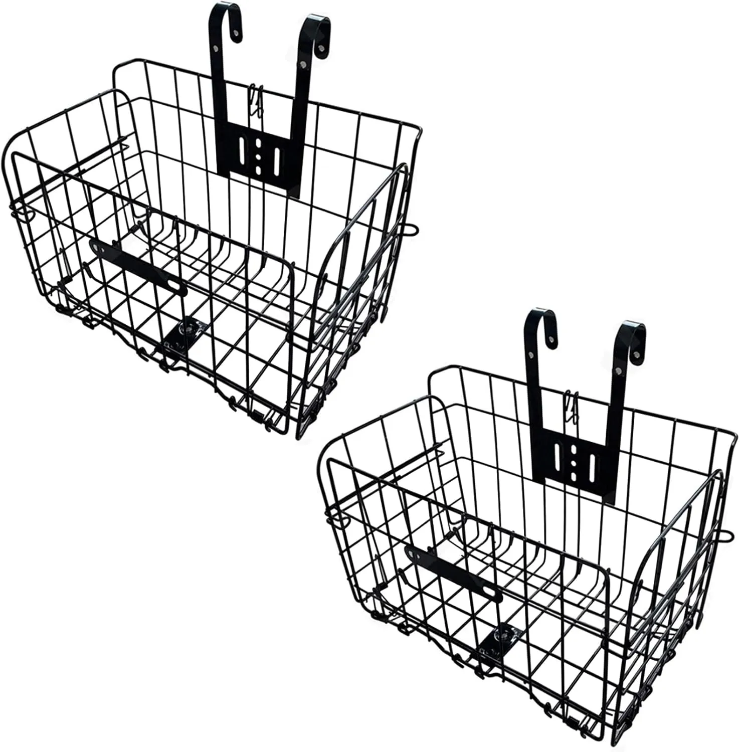 Folding Bike Front Basket Bicycle Wire Basket with Handles Easy Installation on Front Handlebar