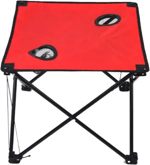Folding Table Folding Table Waterproof Canvas Beach Table for Outside with 2 Cup Holders & Bags for Camping Portable Camping Table Folding Picnic Tables for Outdoor Cookouts