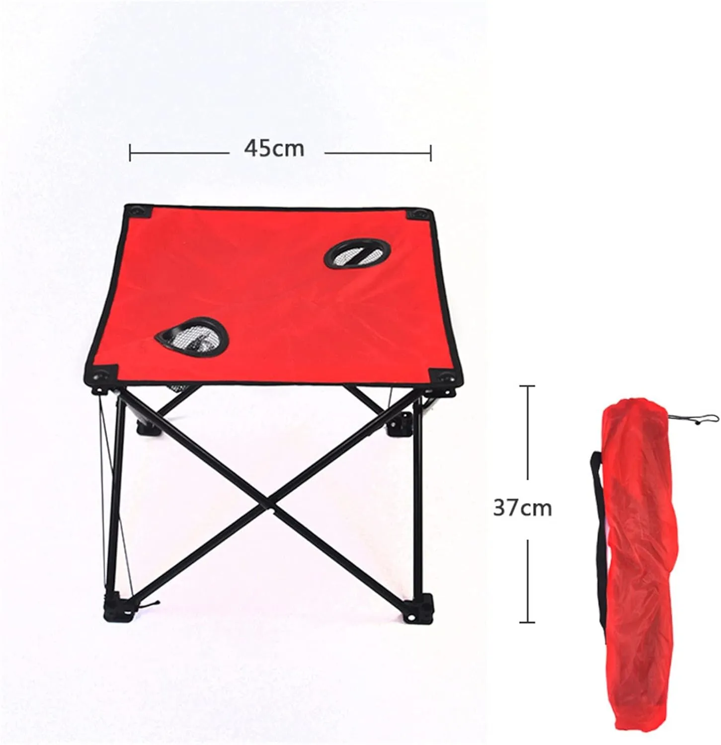Folding Table Folding Table Waterproof Canvas Beach Table for Outside with 2 Cup Holders & Bags for Camping Portable Camping Table Folding Picnic Tables for Outdoor Cookouts