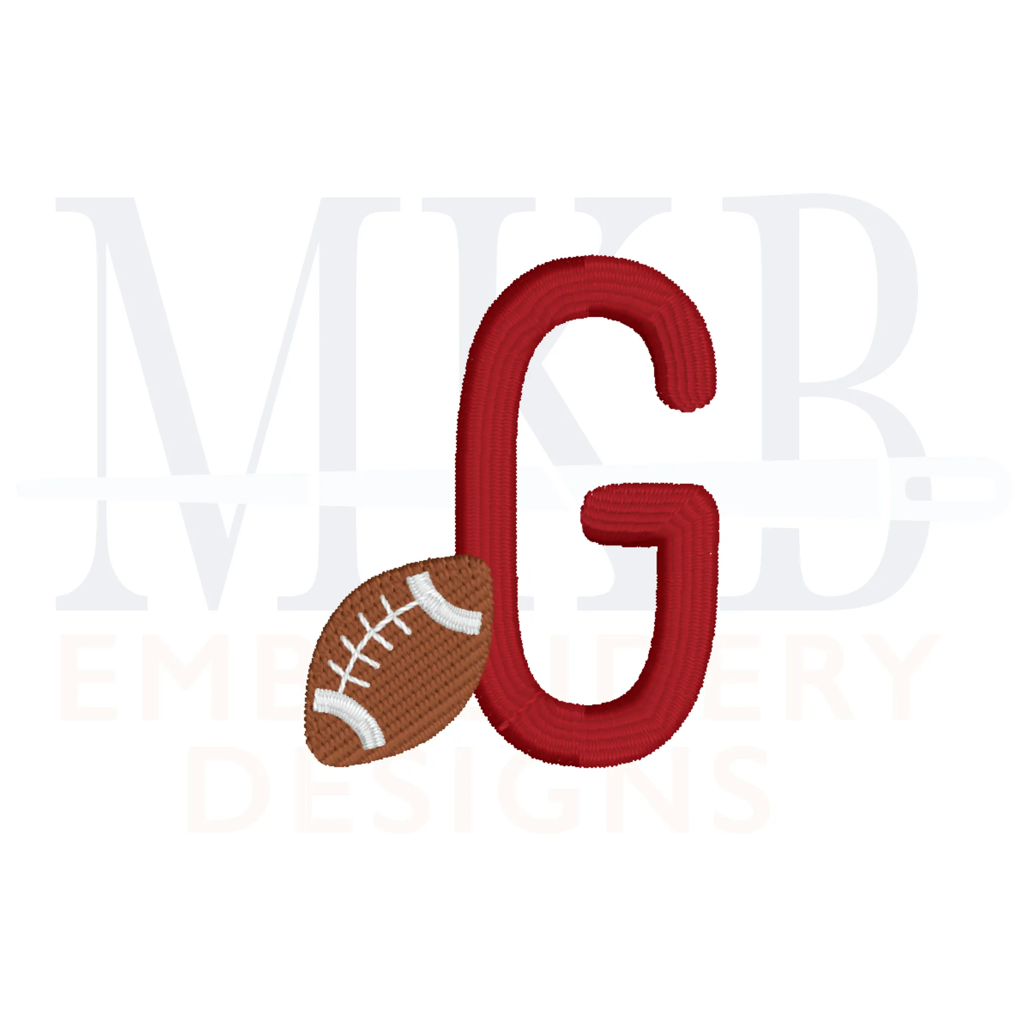 Football Embroidery Design, Mini Fill Stitch Machine Embroidery Design File