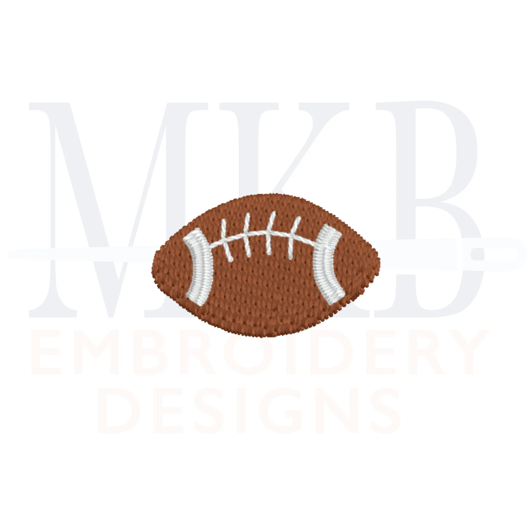 Football Embroidery Design, Mini Fill Stitch Machine Embroidery Design File