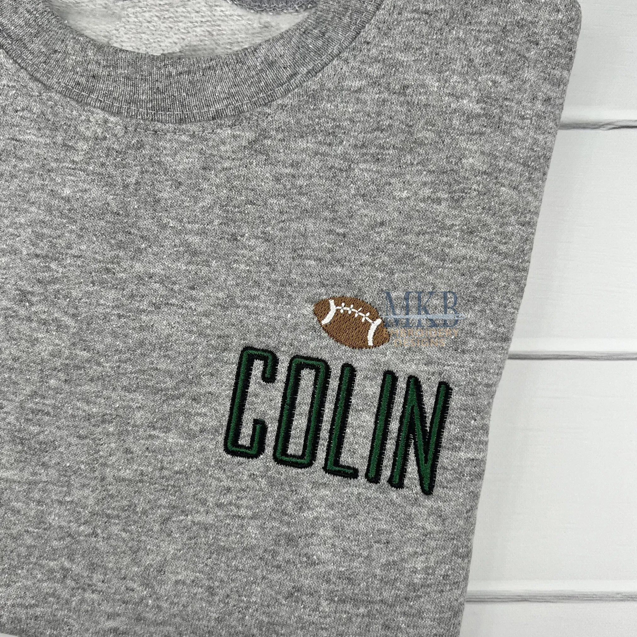 Football Embroidery Design, Mini Fill Stitch Machine Embroidery Design File