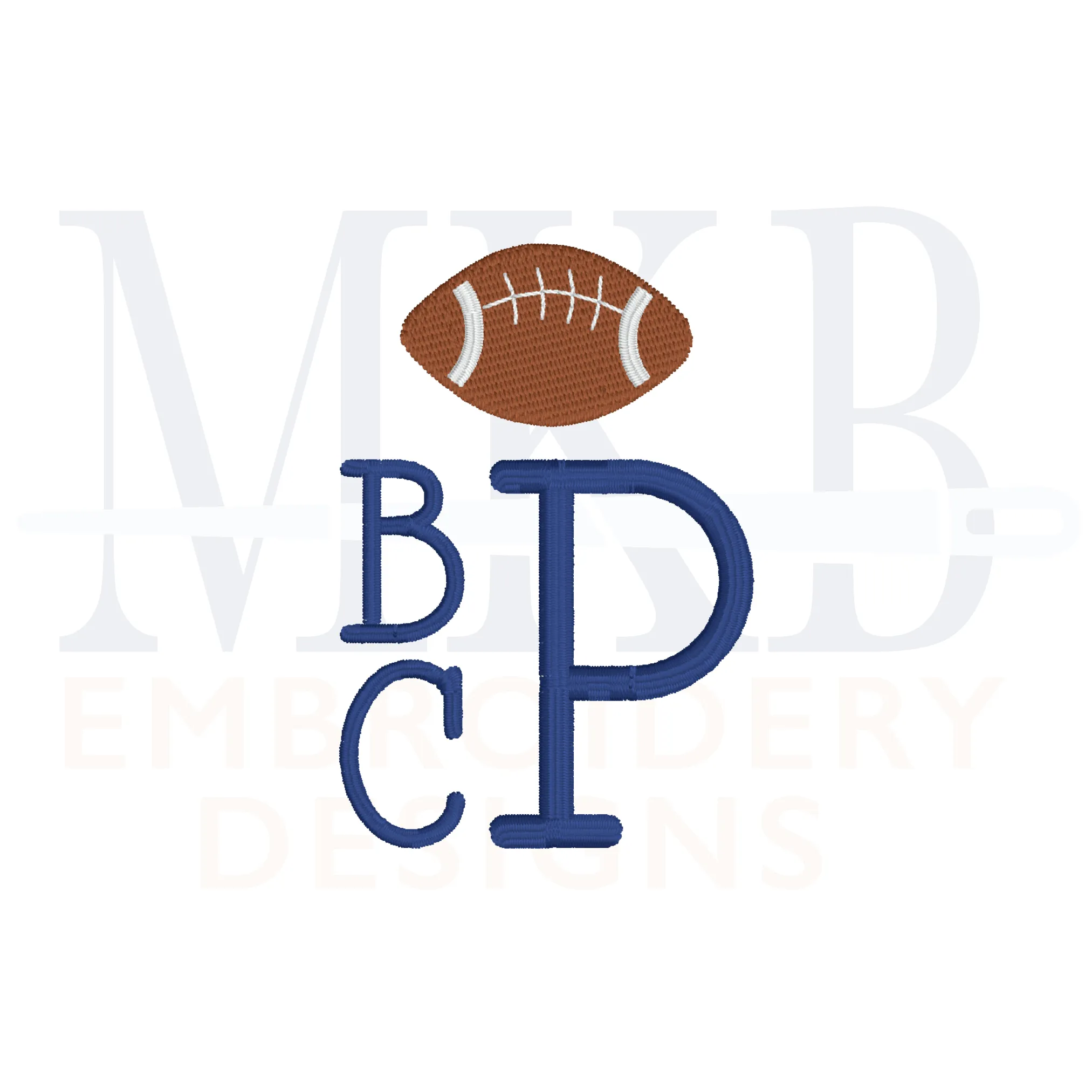 Football Embroidery Design, Mini Fill Stitch Machine Embroidery Design File