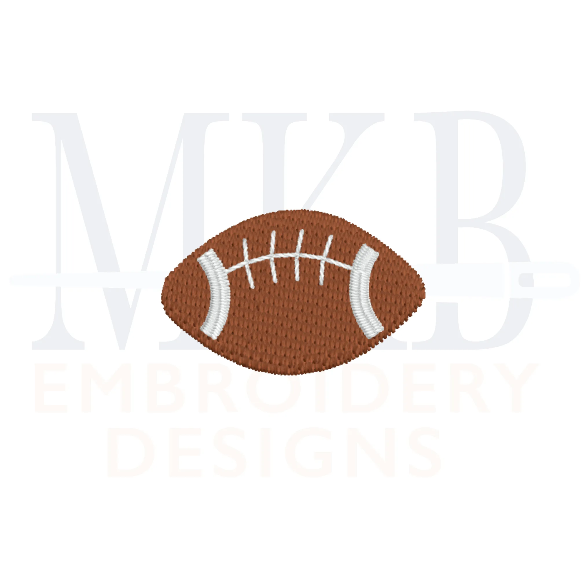 Football Embroidery Design, Mini Fill Stitch Machine Embroidery Design File