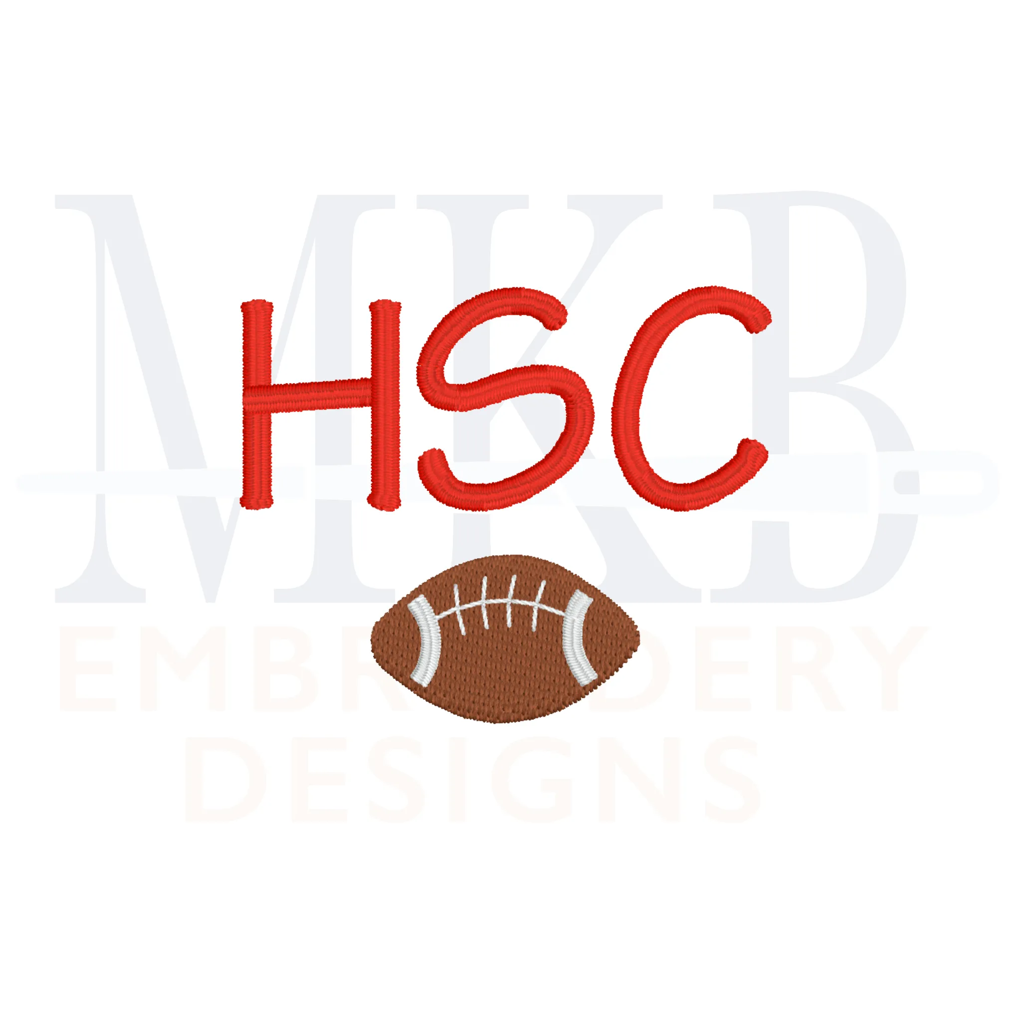 Football Embroidery Design, Mini Fill Stitch Machine Embroidery Design File