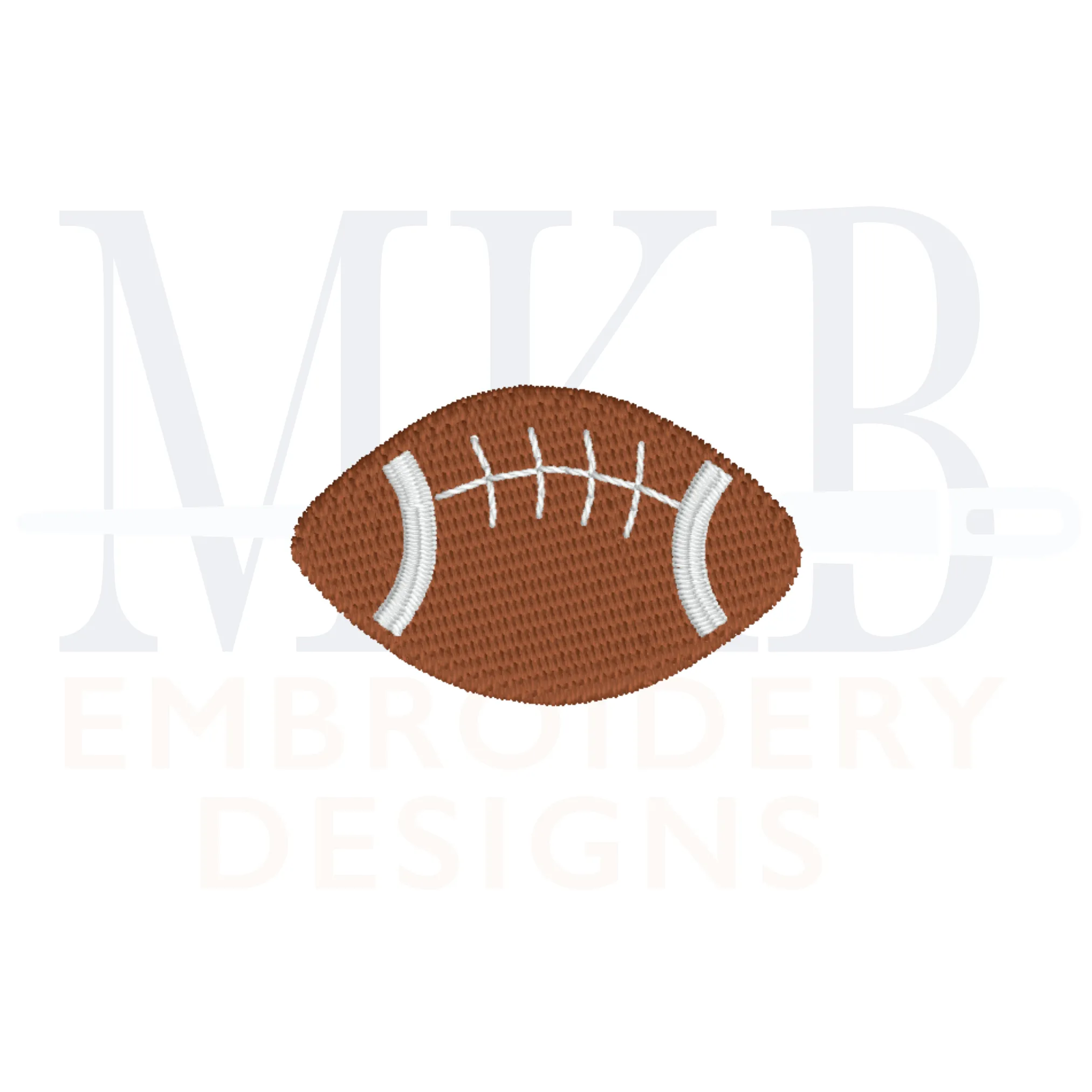Football Embroidery Design, Mini Fill Stitch Machine Embroidery Design File