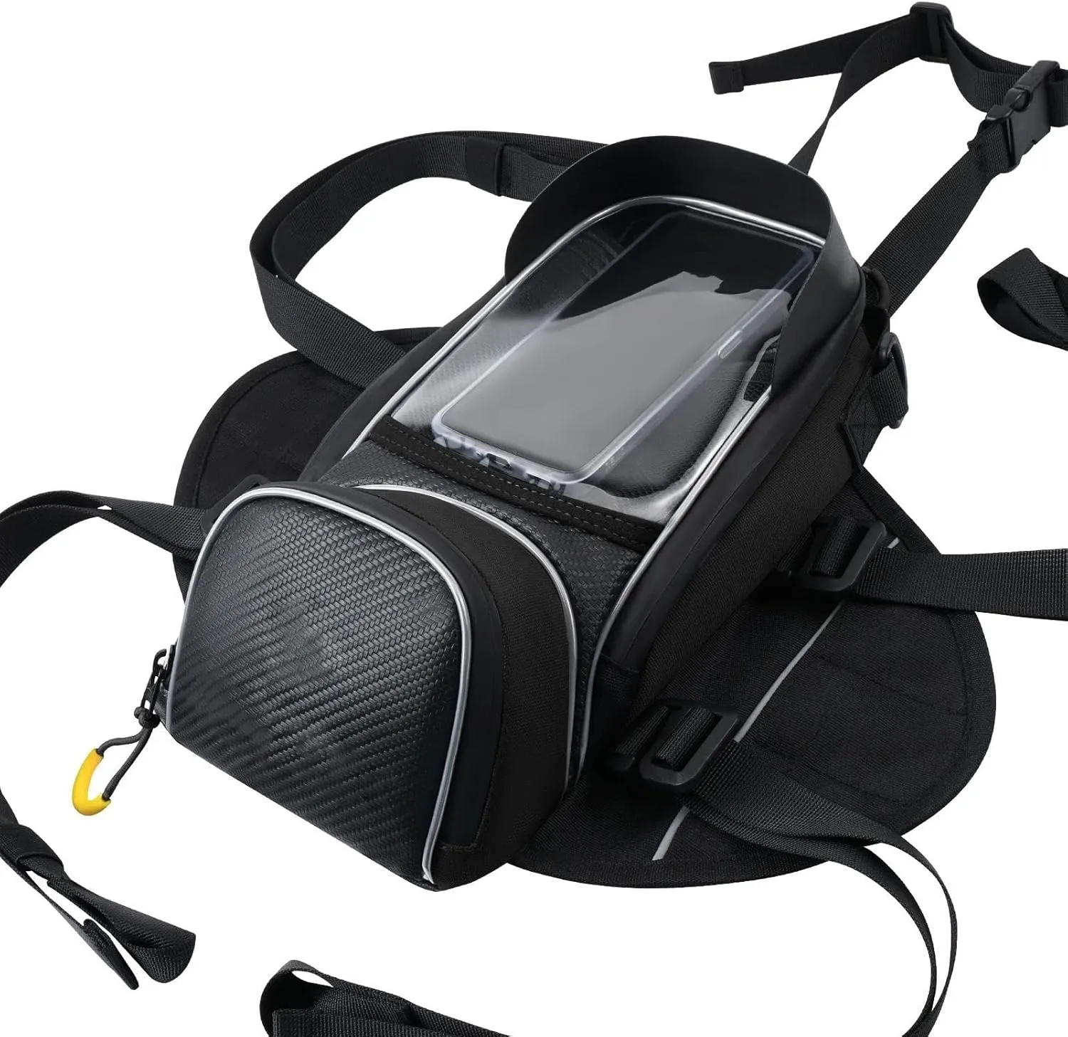 for Yam&aha VT 700 Tank Bag Motorcycle Oil Fuel Saddlebag Visuable Pouch Dual Sport Dirt Bike Storage Pack Black