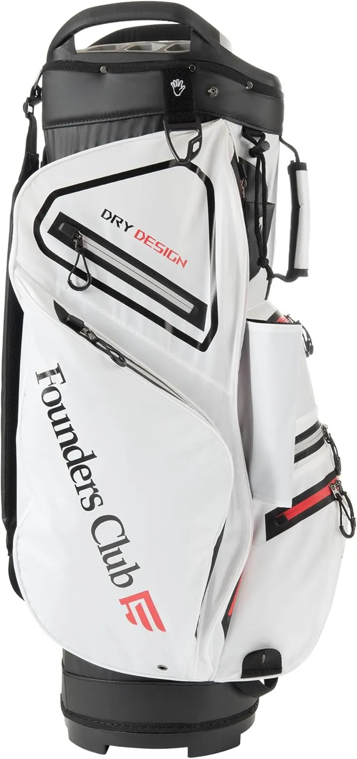 Founders Club Splash Waterproof Golf Cart Bag Ultra Dry for Rainy Days on The Golf Course Light Weight 14 Way Full Length Divider Plus External Putter Tube and Rain Hood