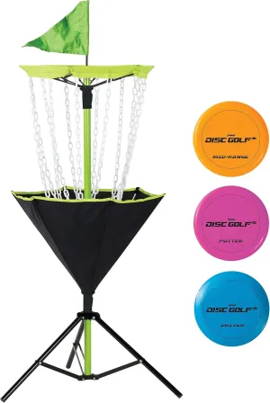 Franklin Sports Disc Golf Baskets - Portable Disc Golf Target with Chains Included - Disc Golf Basket Stand Equipment for Hole   Course Creation