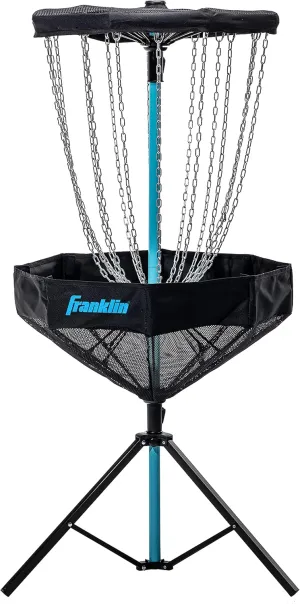 Franklin Sports Disc Golf Baskets - Portable Disc Golf Target with Chains Included - Disc Golf Basket Stand Equipment for Hole   Course Creation