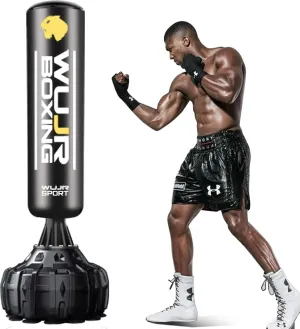 Freestanding Punching Bag with Boxing Gloves Heavy Boxing Bag with Suction Cup Base for Adult Kids - Men Stand Kickboxing Bag