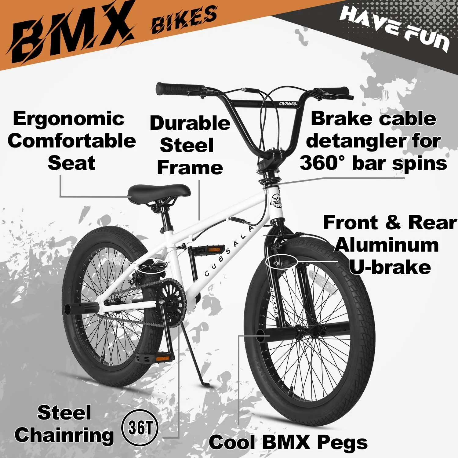 Freestyle BMX Bike, 18 20 Inch Kids Bicycle for 5-13 Years Old Kids and Beginner Level Rider, Multiple Colors