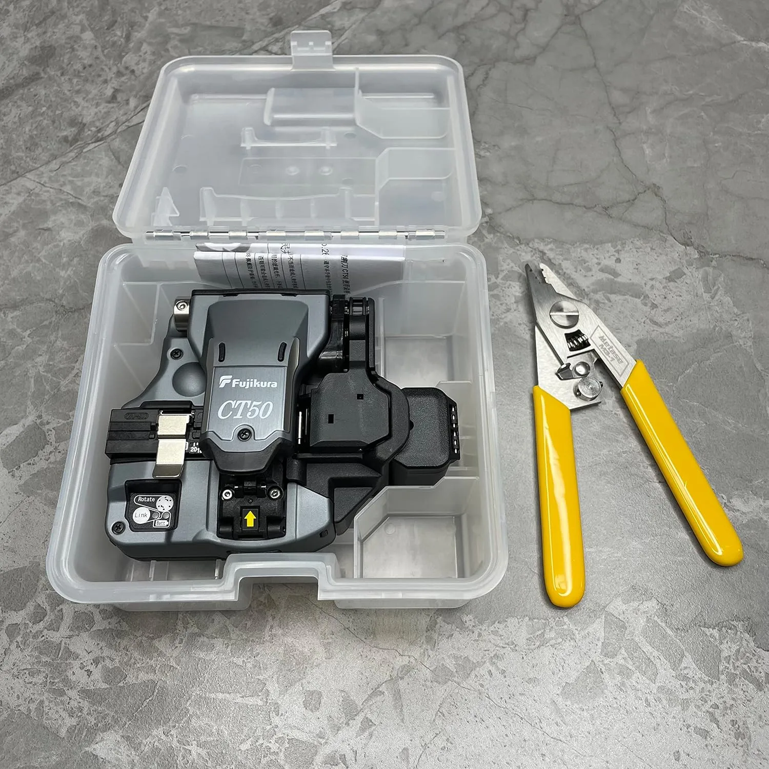 Fujikura New Model CT50 CT-50 with Fiber Stripper (Stripper is free) High Precision Fiber Optic Cleaver Cutter with Bluetooth Function