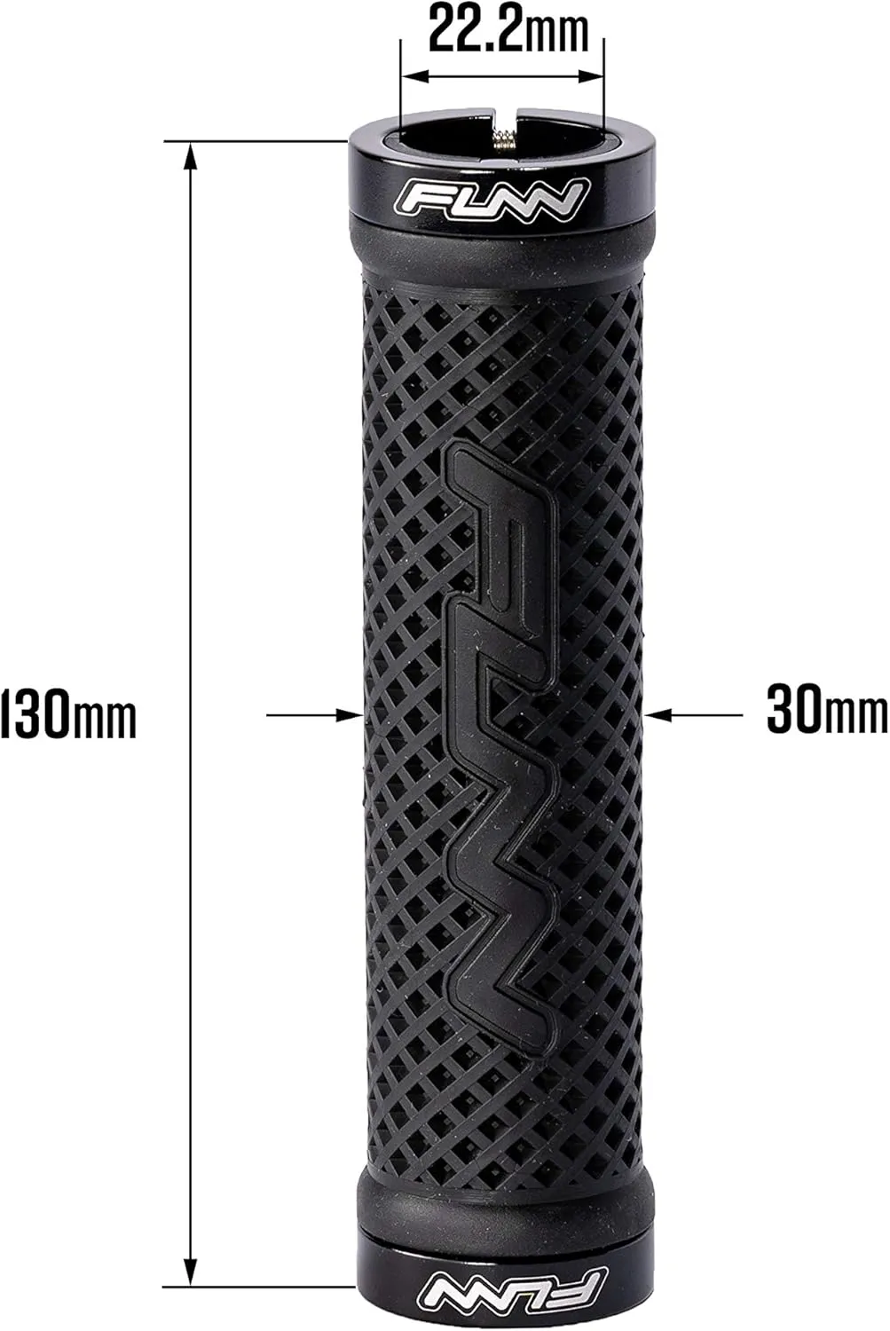 Funn Combat II Mountain Bike Handlebar Grips with Double Lock on Clamp, Comfortable and Durable Grips with 22 mm Inner Diameter, Waffle Patterned Bike Grips for MTB/BMX