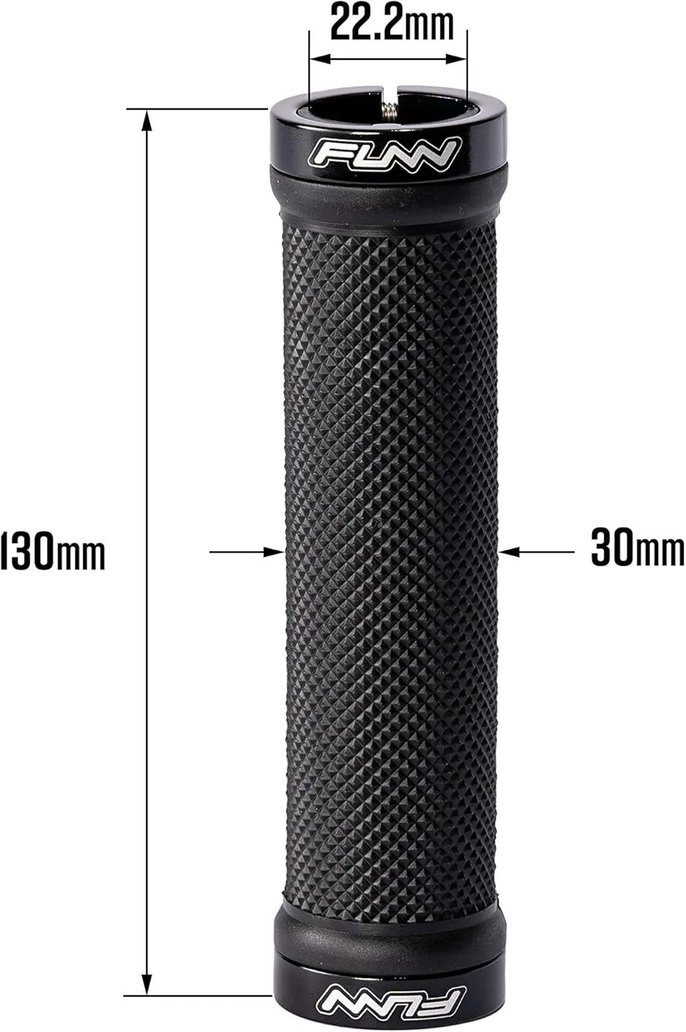 Funn Combat Mountain Bike Handlebar Grips with Double Lock On Clamp, Easy-to-fit and Durable Grips with 22 mm Inner Diameter, Diamond Shape Patterned Bicycle Grips for MTB/BMX