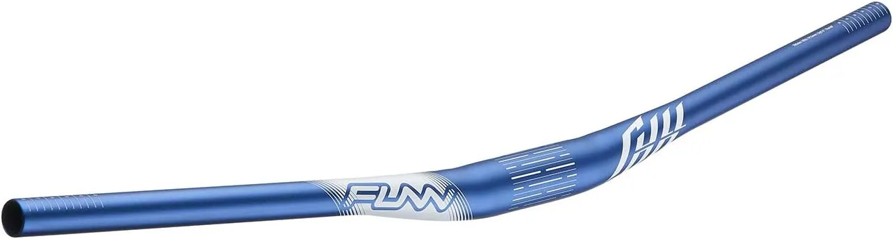Funn Full On Mountain Bike Handlebar with Bar Clamp 35mm and Width 785mm, Tough and Lightweight Alloy Riser Handlebar for MTB, BMX and Road Bike, Rise 15mm MTB Handlebar (Blue)