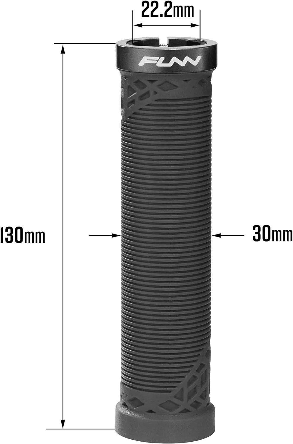Funn Hilt Mountain Bike Handlebar Grips with Single Lock On Clamp, Lightweight and Ergonomic Bicycle Handlebar Grips with 22 mm Inner Diameter, Unique Patterned Bicycle Grips for MTB/BMX
