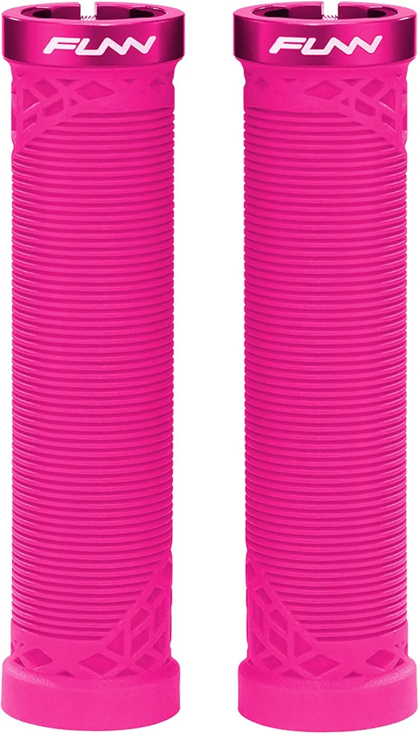 Funn Hilt Mountain Bike Handlebar Grips with Single Lock On Clamp, Lightweight and Ergonomic Bicycle Handlebar Grips with 22 mm Inner Diameter, Unique Patterned Bicycle Grips for MTB/BMX