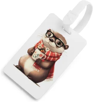Funny Otter Luggage Tag for Travel Bag Cute Suitcase Identify Labels Baggage Tags White-Style