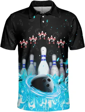 Funny Skull Polo Shirts for Men Retro Skeleton Golf Polos Vintage Mens Polo Shirts Short Sleeve Button Up Shirt