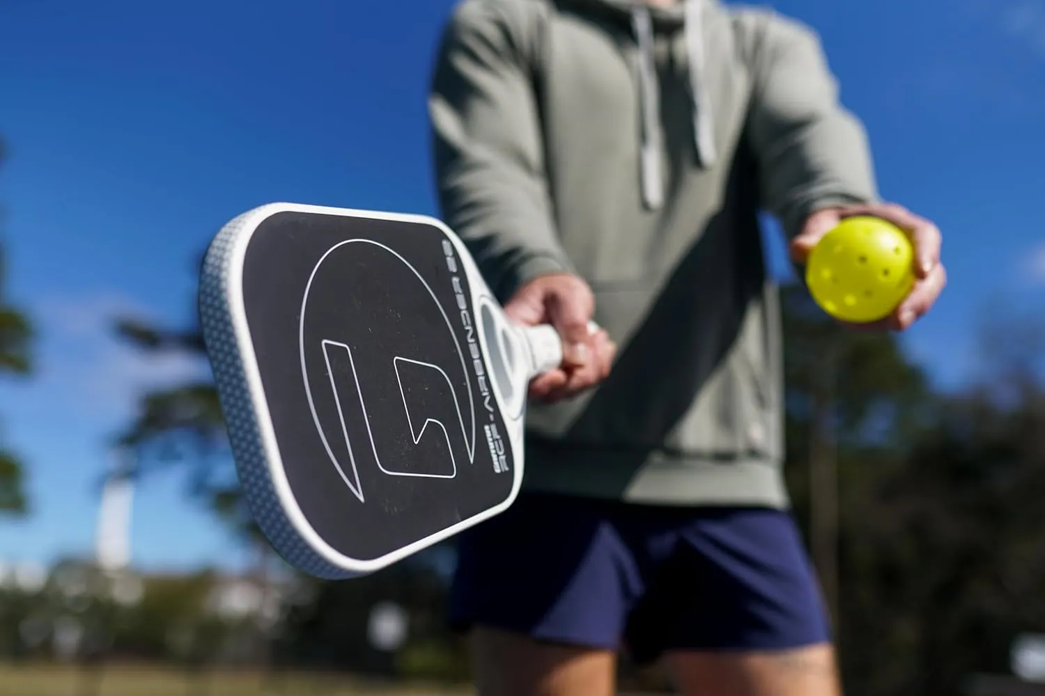 GAMMA RCF Airbender Pickleball Paddle, Raw Carbon Fiber, Customizable Handle Weight System & Aerodynamic Open Throat w/Shock Absorbing Gel Insert, 22mm,16mm, 13mm, & 10mm
