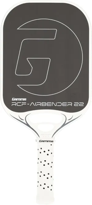 GAMMA RCF Airbender Pickleball Paddle, Raw Carbon Fiber, Customizable Handle Weight System & Aerodynamic Open Throat w/Shock Absorbing Gel Insert, 22mm,16mm, 13mm, & 10mm