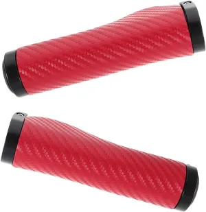 GANAZONO 1 Pair Ergonomic PU Leather Bike Handle Grips Shock Absorbing Non Slip Design for Mountain Bikes Comfortable Handlebar Cover Hand Stitched for Enhanced Durability and Control