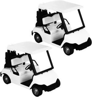 GARVALON 2pcs Mini Golf Cart Model Pullback Action Diecast for Golfing Themed Decor for Home Office Display and Collectible Art