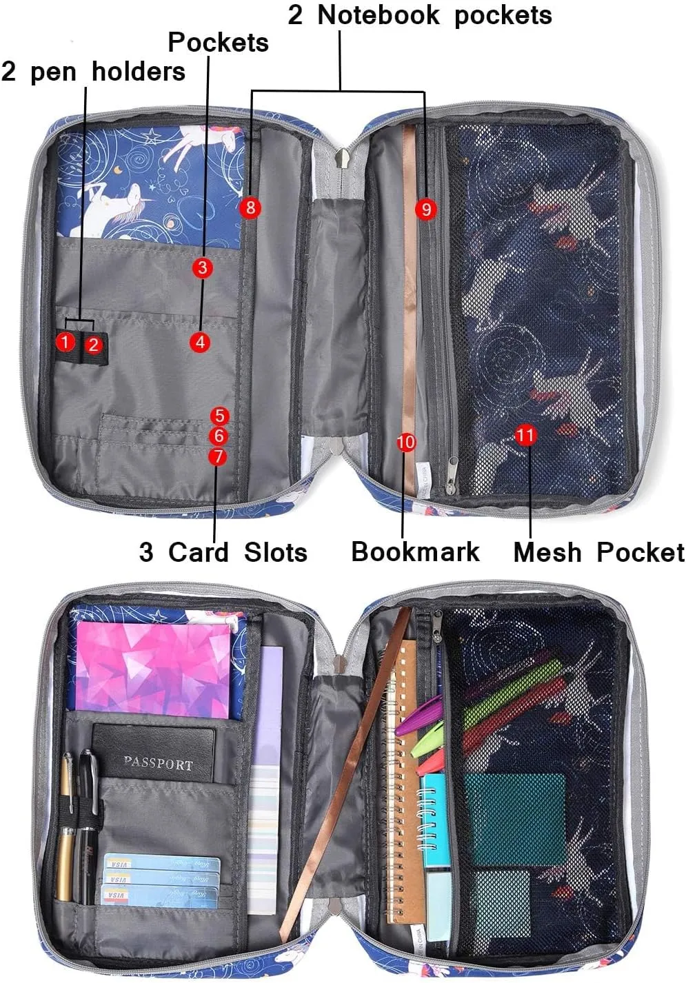Gatycallaty Bible Cover Scripture Carrying Case with Handle Pockets Handbook Good Holy Book Protector Pouch Church Bag Hope Journaling Storage Organizer
