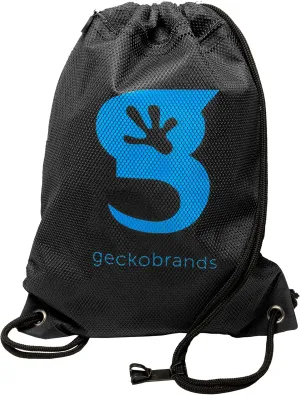 geckobrands Limitless 3 Pocket Drawstring Backpack - Lightweight, Durable Cinch Bag for Gym, Sports, and Daily Use