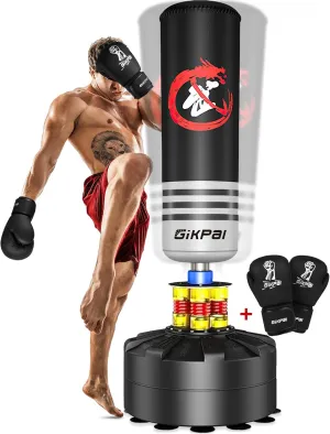GIKPAL Freestanding Punching Bag with Boxing Gloves, Heavy Boxing Bag with Stand for Adult Kids, Kickboxing Bag for MMA Martial Arts Boxing Traning