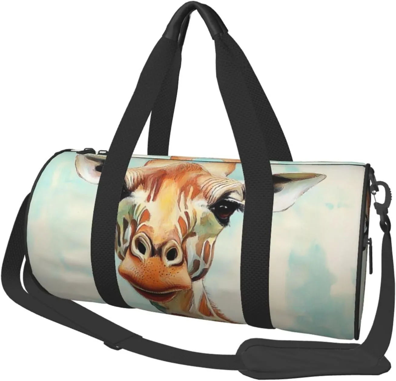 giraffe Printed Sports Gym Bag for Men Women Foldable Duffel Bag Carry On Weekender Bag for Travel Sports