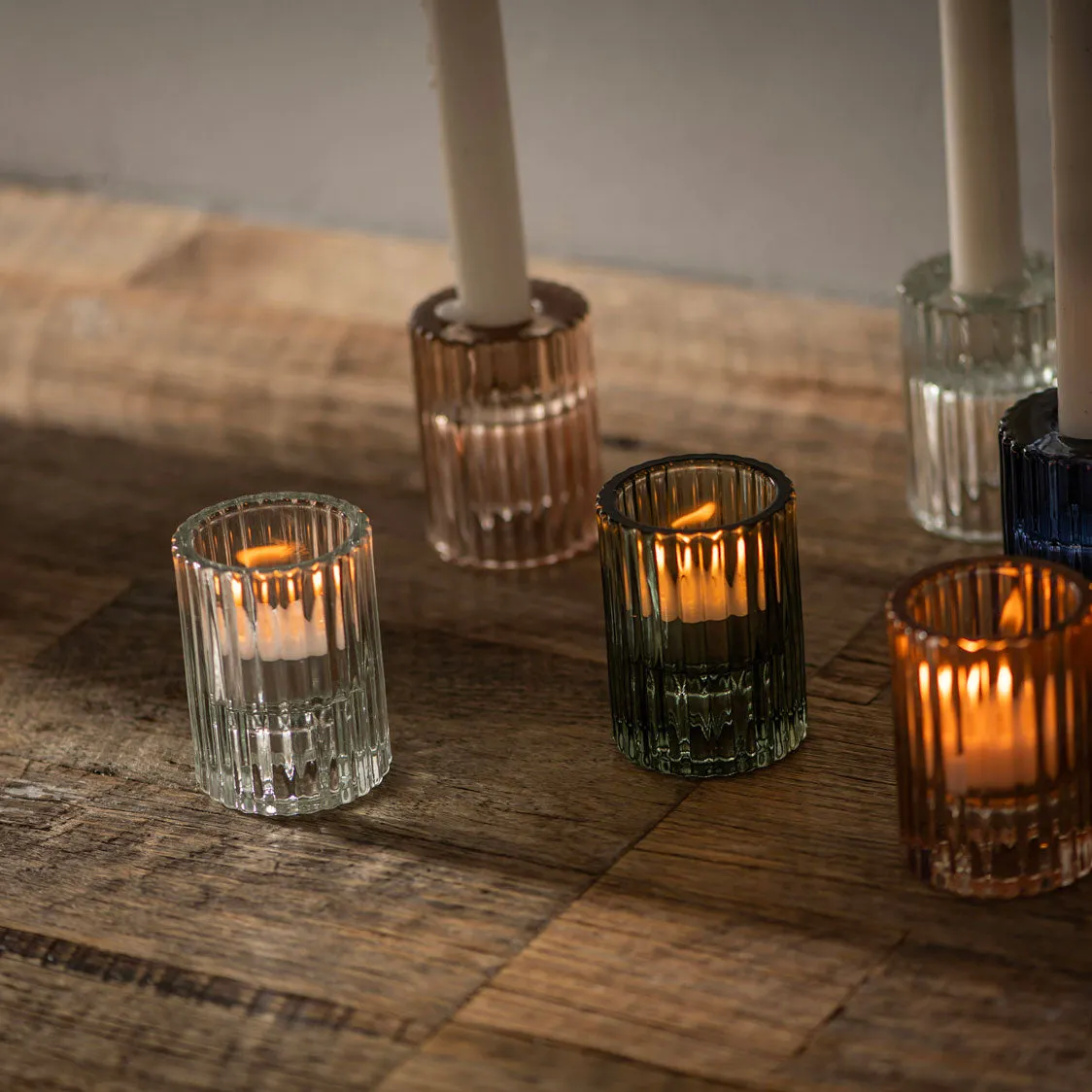 Glass Candle Holder Chocolate